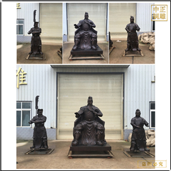 鑄銅關公 鑄銅坐關公銅雕