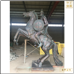 鑄銅關公 騎馬將軍雕塑生產廠家