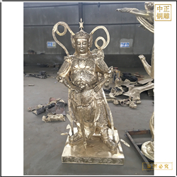 鑄銅關公 1.8米彩繪韋陀銅佛像