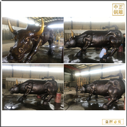 鑄銅關公 旺市銅牛雕塑擺件