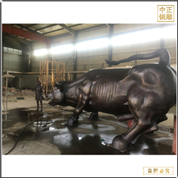 鑄銅關公 紫銅色銅牛雕塑價格