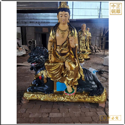 鑄銅關(guān)公 純銅文殊普薩佛像擺件