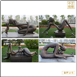 鑄銅關(guān)公 各種抽象母女銅雕塑