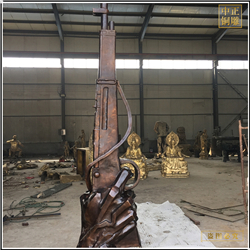 鑄銅關公 銅槍景觀雕塑