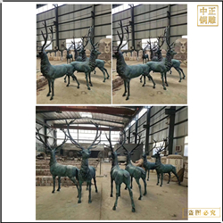 鑄銅關公 大型室外銅鹿擺件制作