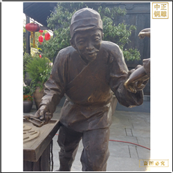 鑄銅關(guān)公 園林老者人物銅雕塑
