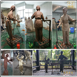 鑄銅關(guān)公 蠶農(nóng)人物雕塑制作廠家