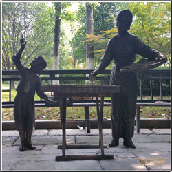 鑄銅關(guān)公 小女孩和婦女人物銅雕塑鑄造