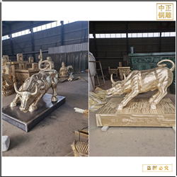 鑄銅關(guān)公 小型華爾街牛銅雕
