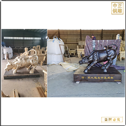 鑄銅關(guān)公 黃銅華爾街銅牛