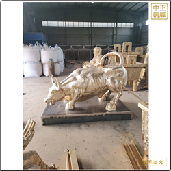 鑄銅關公 貼金銅牛雕塑價格