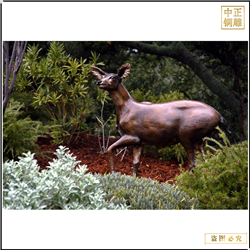鑄銅關(guān)公 紫銅鹿鍛造動(dòng)物雕塑廠家