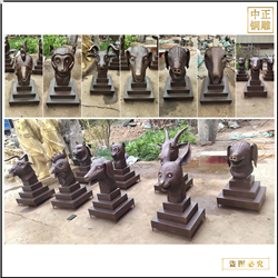 鑄銅關(guān)公 十二生肖銅雕塑批發(fā)