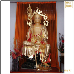 鑄銅關公 大型寺廟盤腿地藏王銅佛像