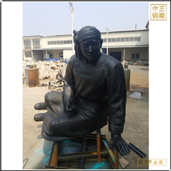 鑄銅關(guān)公 坐著的男孩人物雕塑