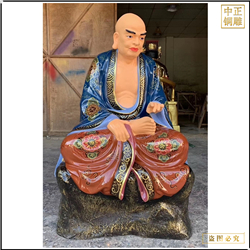 鑄銅關公 寺廟貼金十八羅漢銅佛像批發