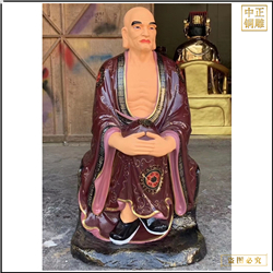 鑄銅關公 寺廟彩繪十八羅漢銅佛像批發
