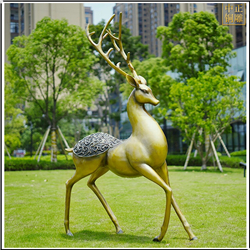 鑄銅關公 園林景觀仿銅鹿動物雕塑