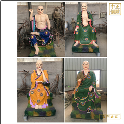 鑄銅關公 貼金十八羅漢佛像鑄造
