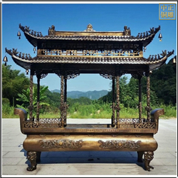 鑄銅關公 寺院大型銅香爐定制