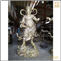 鑄銅關公 純銅四大天王站像銅佛像